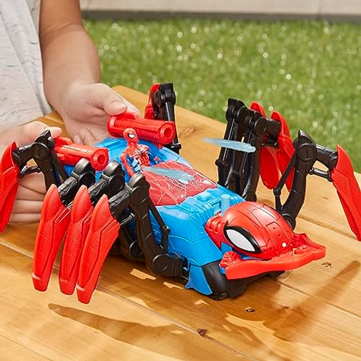 Marvel Spider-Man Krabbelspinne mit Wasserspritze, Superhelden-Spielzeug ab 4 Jahren, feuert Projektile und Wasser ab – Bild 4
