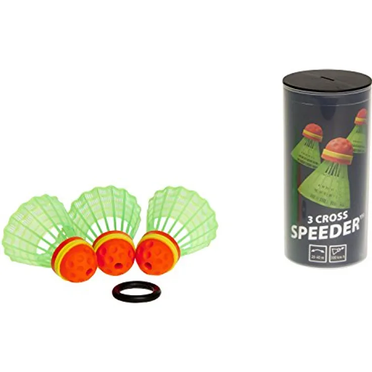 Speedminton Sport 3er Speeder Cross Tube Speedminton Bälle, Rot/Grün, Einheitsgröße EU