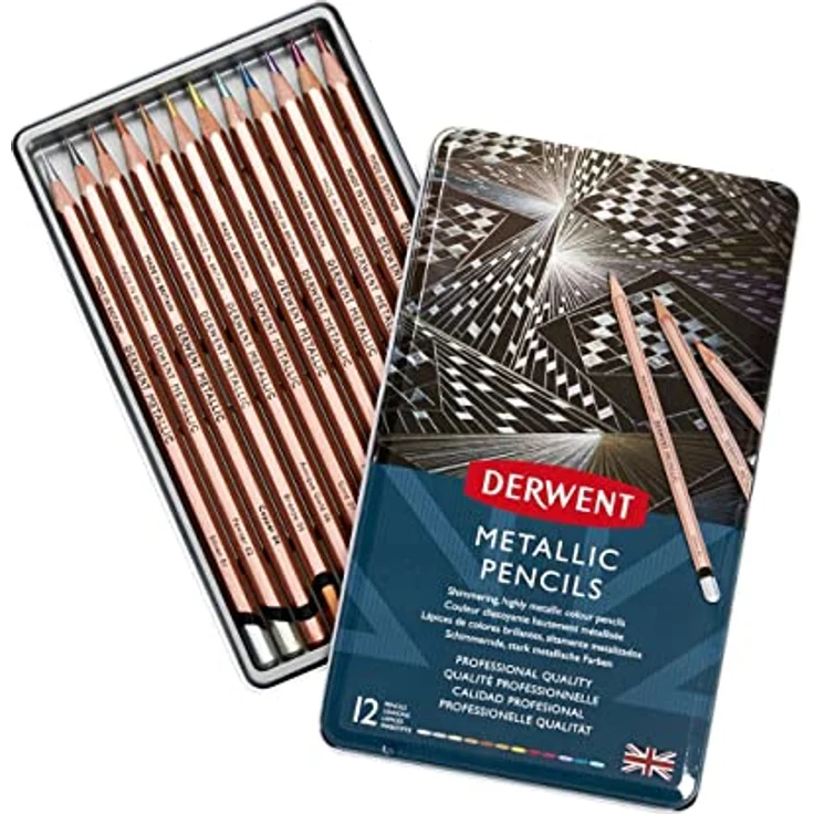 Derwent Metallic Buntstifte, Zeichnen & Schreiben, 12er-Set, Professionelle Qualität, 2305599 – Bild 3