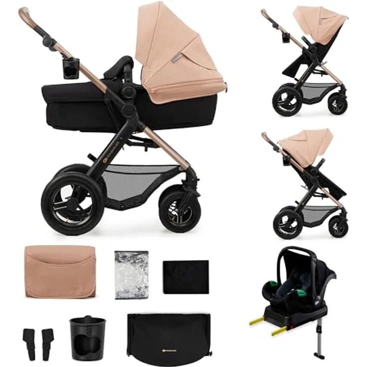 KinderKraft 4in1 Moov 2 Air, multifunktionaler Kinderwagen mit umwandelbarem Sitz, inkl. RWF Mink Pro i-Size Kindersitz und Zubehör – Bild 1
