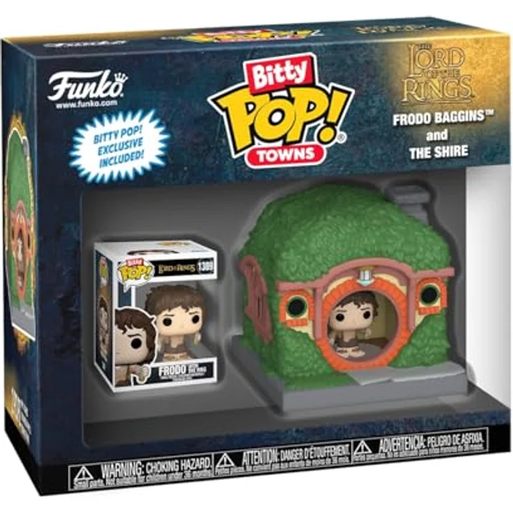 Funko Der Herr der Ringe Frodo im Auenland, Vinyl Sammelfigur aus der Bitty Pop! Town Reihe, langlebig – Bild 1