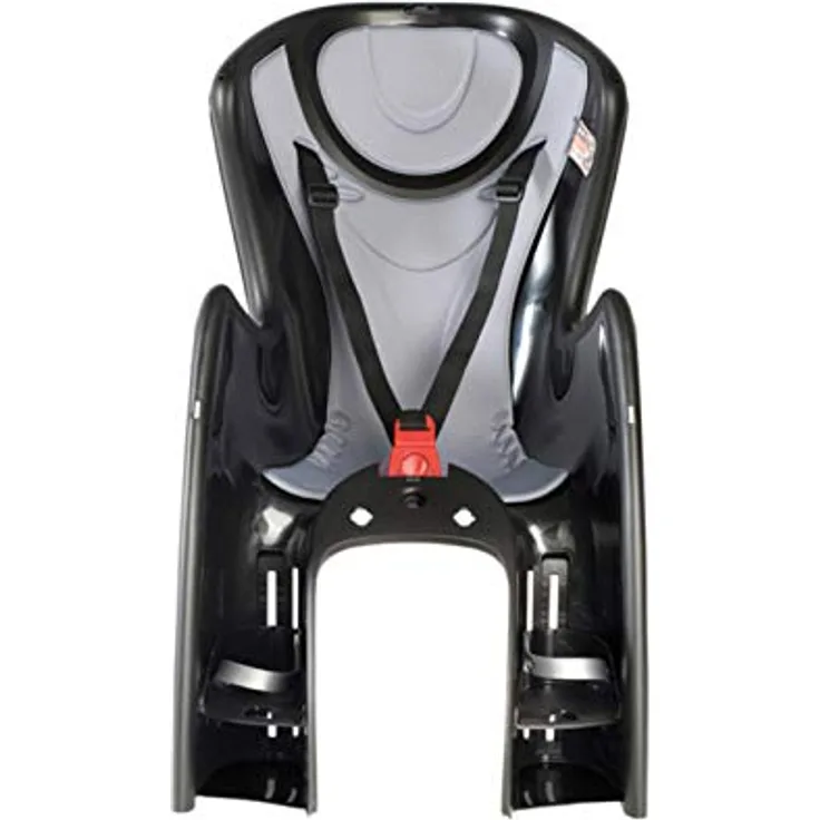 OKBABY Herren Baby Shield Kindersitz-Halterung, Schwarz und Silber, S, für Fahrradsitze mit europäischer Norm ISO 11243, ergonomisches Design, bis zu 22 kg Kindergewicht, höhenverstellbare Fußstützen