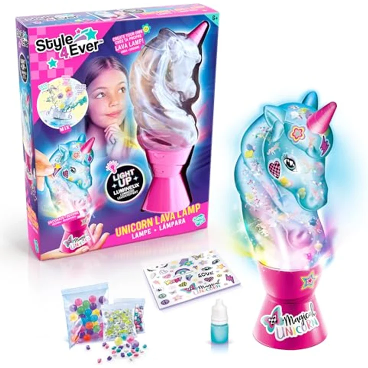 Style 4 Ever Gør-Det-Selv Enhjørningelavalampe, Experimentierkasten zur kreativen Gestaltung einer mehrfarbigen Einhorn-Lava-Lampe für Kinder ab 8 Jahren – Bild 1