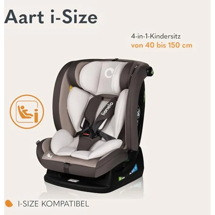 lionelo Autokindersitz AART I-SIZE, 4-in-1 Kindersitz mit Memory Foam, grün – Bild 2