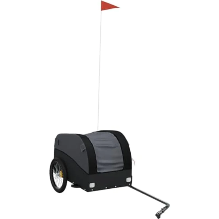 vidaXL Fahrradlastenanhänger Schwarz 30 kg Eisen, Robustes Material und Cleveres Design – Bild 2