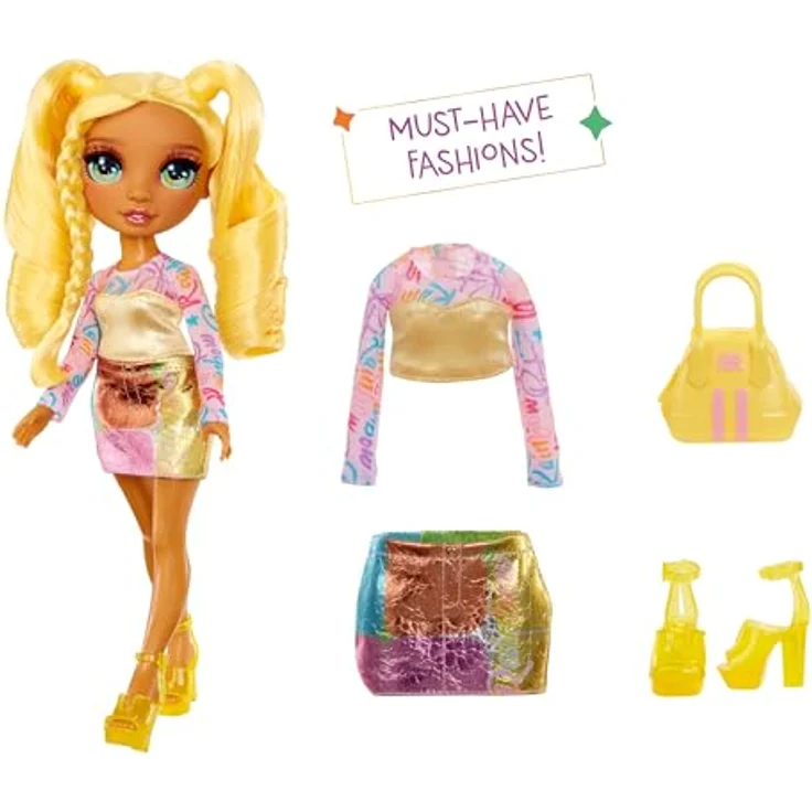 Rainbow High Anziehpuppe My Fashion Style Fashion Dolls - Sunny, modischer Street Look mit Handtasche – Bild 2