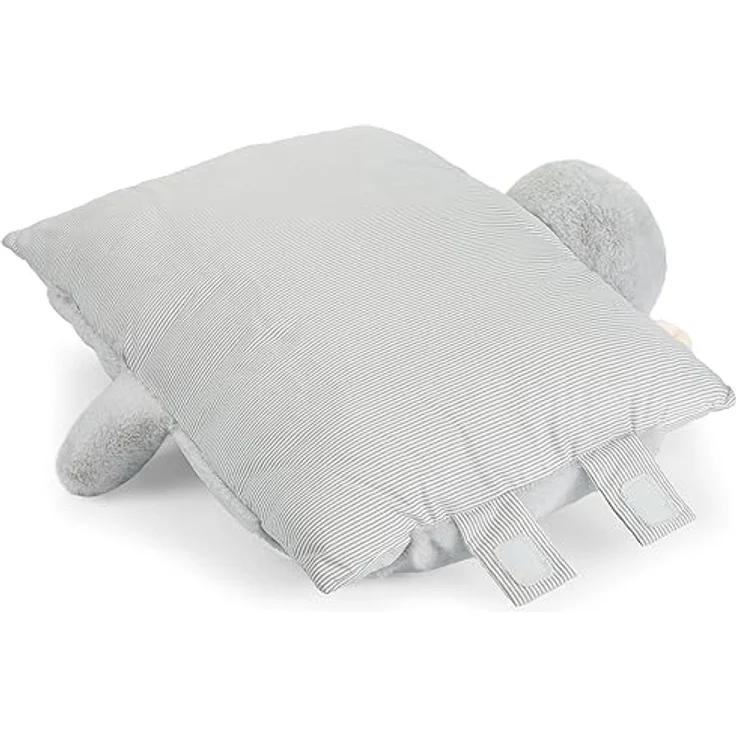 BRUBAKER Kuscheltier-Kissen Hase - 2 in 1 Plüschtier und Kuschelkissen - Grau, 40 x 30 cm - aufklappbares Kinder Plüschkissen mit Klettverschluss – Bild 4