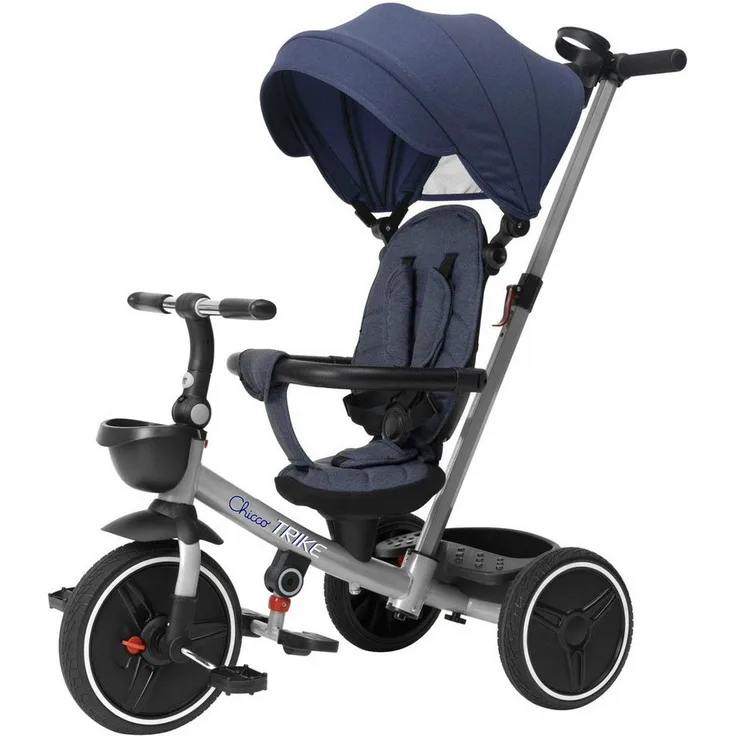 Chicco Dreirad TOY Trike 4 in 1, Smart Trike für Kinder von 10 Monaten bis 5 Jahren, mit höhenverstellbarem Teleskopgriff, blau