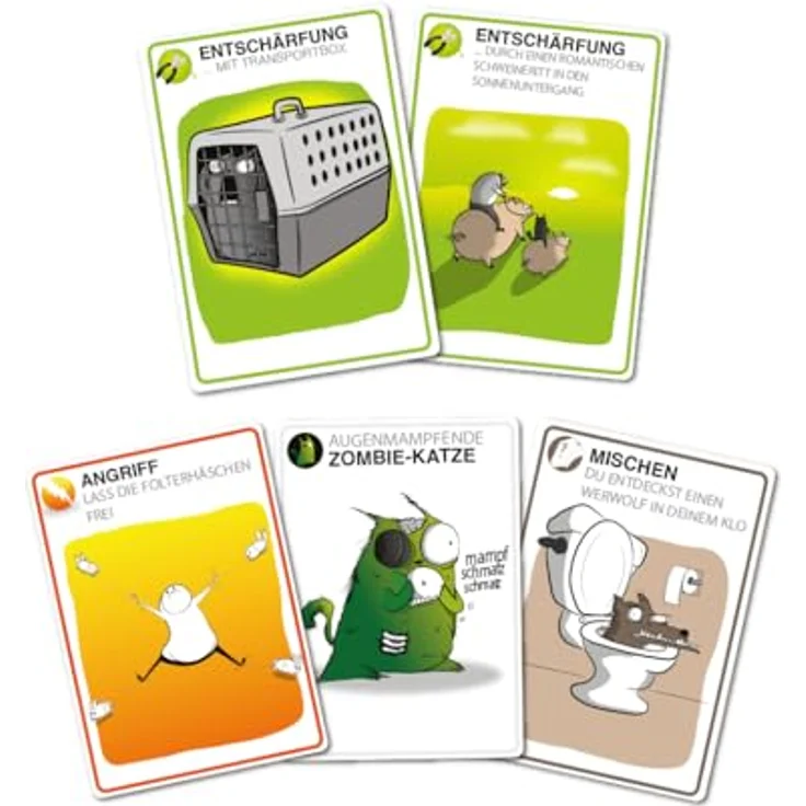 Asmodee Exploding Kittens: NSFW Edition (Auflage 2024), Kartenspiel für Partys, 2-5 Spieler, Ab 18+ Jahren, 15 Minuten, Deutsch, Mehrfarbig – Bild 5