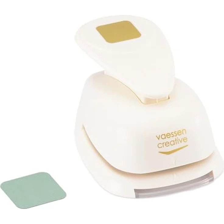 Vaessen Creative Motivstanzer Quadrat, 3.4 x 3.4 cm, für Bastelpapier und Scrapbooking, Weiß/Rosa – Bild 2