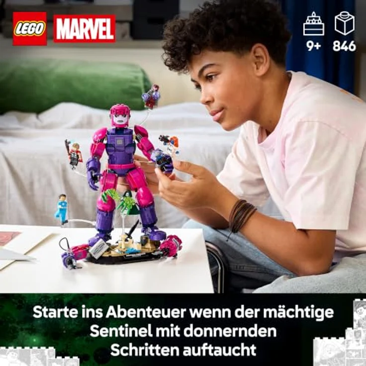 LEGO Super Heroes 76348 Legendärer Showdown: Avengers: Doomsday, Bauset mit 6 Minifiguren und beweglichem Sentinel, 846 Teile – Bild 2