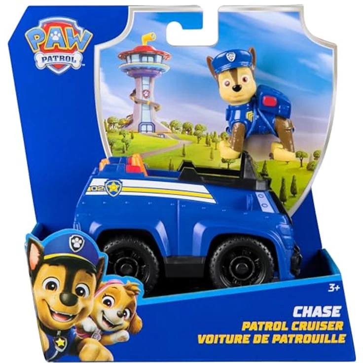 Spin Master PAW Patrol Spielzeug-Auto Chase, Polizeiwagen aus recyceltem Kunststoff, 13 cm mit Figur – Bild 2