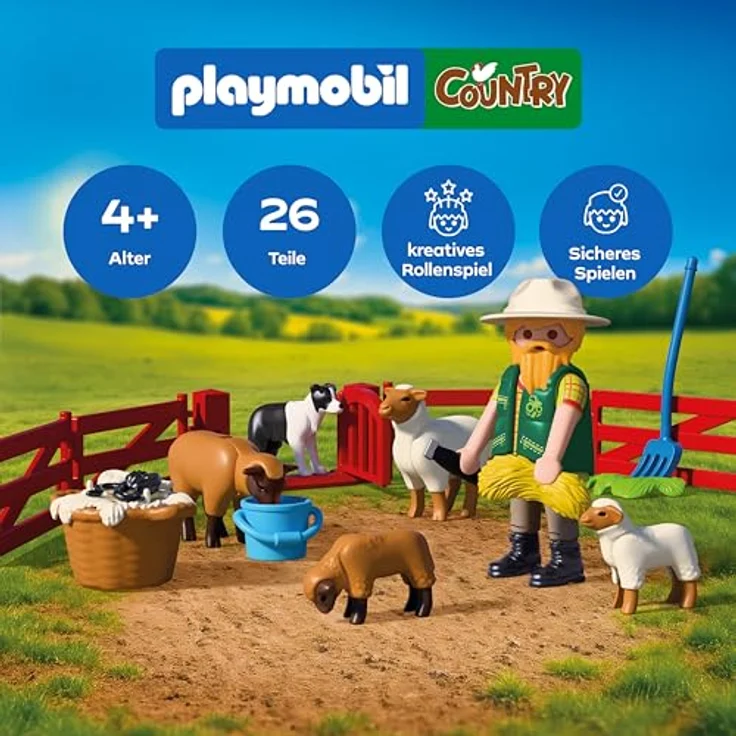 Playmobil Young Shepherd, Spielset mit Schafpflege, Scherwerkzeug und Hundefigur, Modell 72169 – Bild 2