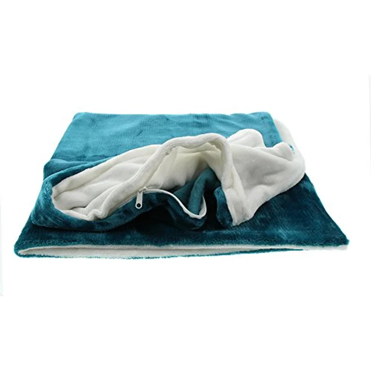 Gözze - Wendebettwäsche, Cashmere-Feeling, Bettbezug: 135 x 200 cm, Kissenbezug: 80 x 80 cm, Mikrofaser - Petrol/Wollweiß – Bild 5