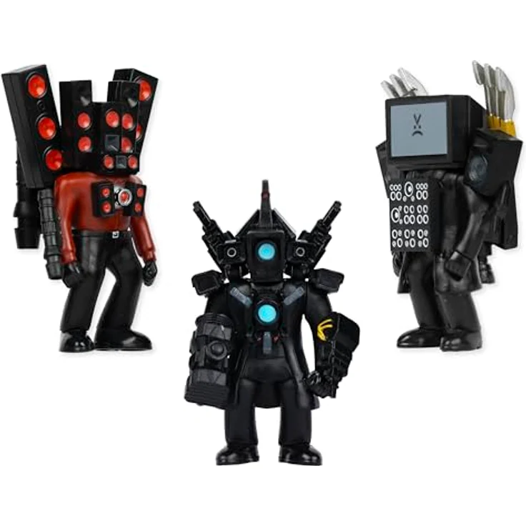 SKIBIDI TOILET Skibidi Toilet Titan 3er Pack, exklusive Sammlerstücke, offiziell lizenziert, schwarz – Bild 5