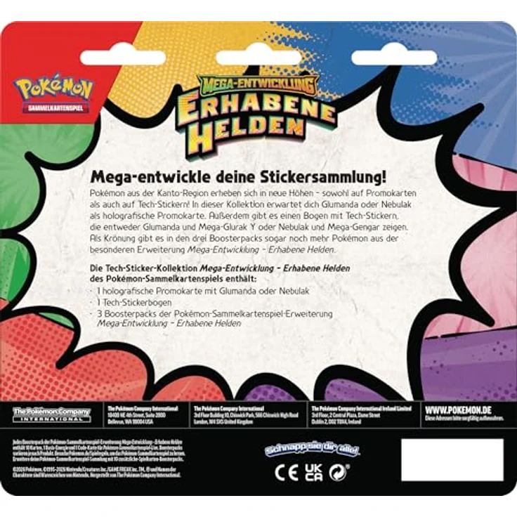 The Pokemon Company Glumanda | 3 Booster-Packs | Pokemon Tech-Sticker-Kollektion mit holografischer Promokarte, deutsch – Bild 2