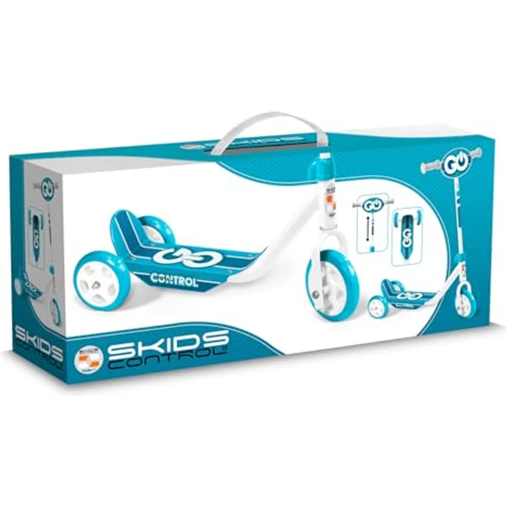 Stamp Dreiradroller SKIDS CONTROL, Unisex, 3-Rad Scooter in Blau mit rutschfester Plattform und verstellbarer Höhe – Bild 4
