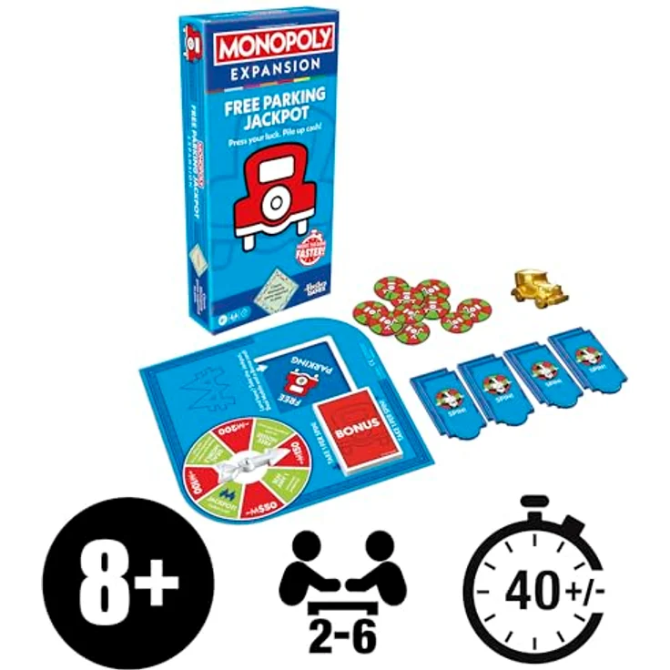 Monopoly Free Parking Jackpot EXPANSION, Brettspiel Erweiterung für schnelles Spiel, englische Version – Bild 2