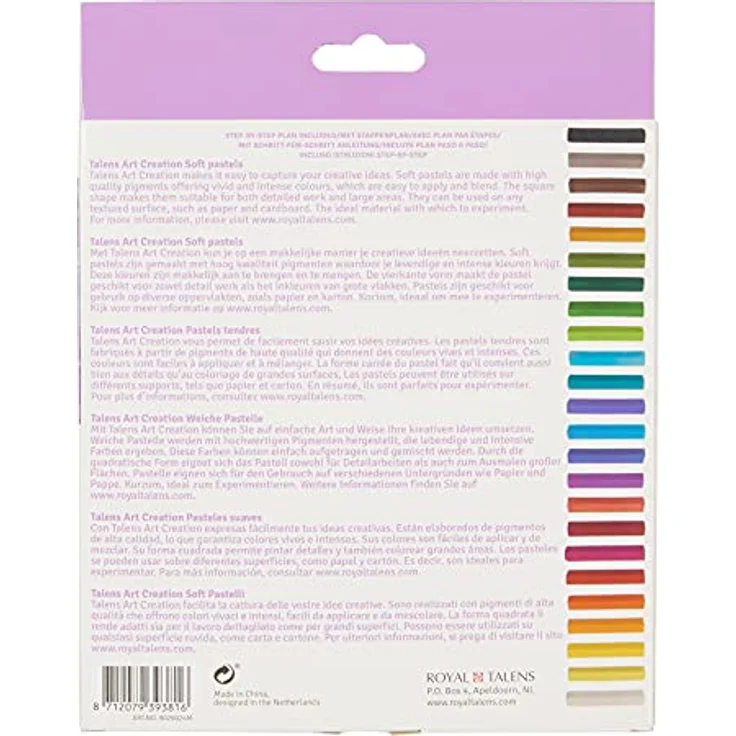 Talens Art Creation Soft Pastel, 24-teiliges Set mit lebendigen Farben für kreative Kunstwerke auf Papier und Pappe – Bild 2
