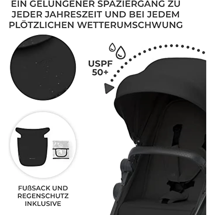 KinderKraft Newly 3in1 Mink Pro, Kombikinderwagen in Moonlight Grey mit einfachem Klappsystem und verstellbaren Elementen – Bild 8