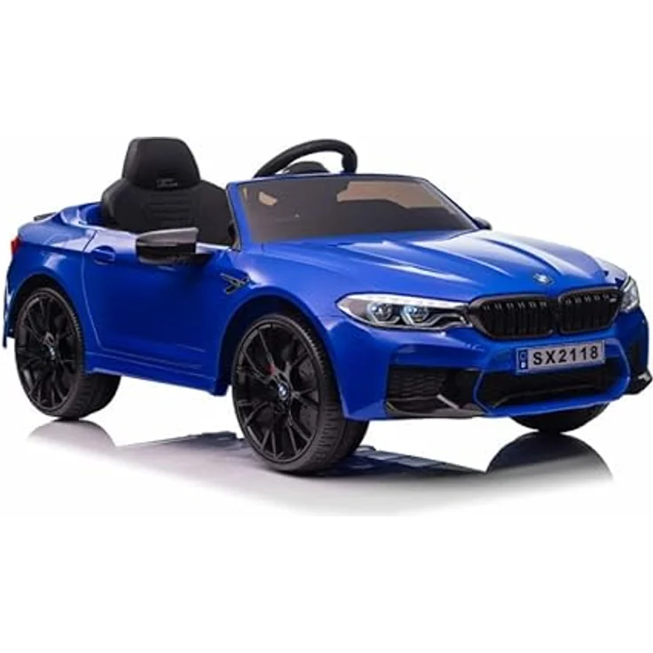 FINOOS BMW M5 Kinder Elektroauto 24V, 2,4GHz Fernbedienung, Gummireifen, Ledersitz, Musik & LED-Beleuchtung, blau, für 1-6 Jahre – Bild 2