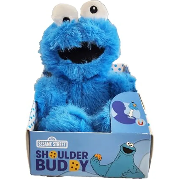 Brawl Stars Shoulder Buddy Krümelmonster, 15 cm Plüschtier mit Befestigung für Taschen und Rucksäcke