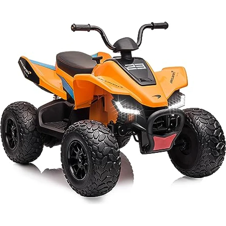 FEBER Quad McLaren MCL 35 Liveries JL212, 12V Batterie, LED Lichter, Geschwindigkeit 3-6 km/h, für Kinder ab 3 Jahren, stabil und sicher – Bild 1
