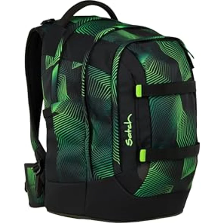 Satch Schulranzen PACK Seismic Green, ergonomischer Schulrucksack mit Your-Size-System, anpassbar für Körpergrößen von 1,40 bis 1,80 m, 30 l Volumen – Bild 4