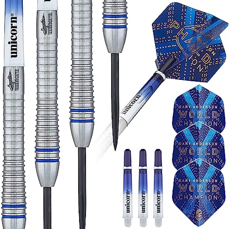 Unicorn Weltmeister Natur Darts, blau, 24 g - Preisvergleich