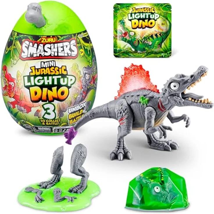ZURU Smashers - Jurassic Light Up Dino Ei Mini Serie 1, Sammelfigur mit leuchtenden Dino-Überraschungen, sortierter Artikel – Bild 7