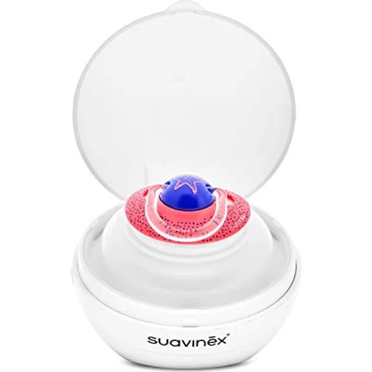 Suavinex Duccio tragbarer Schnuller-Sterilisator mit UV-Licht, sterilisiert in 3 Minuten, USB- und batteriebetrieben, weiß-grau – Bild 3
