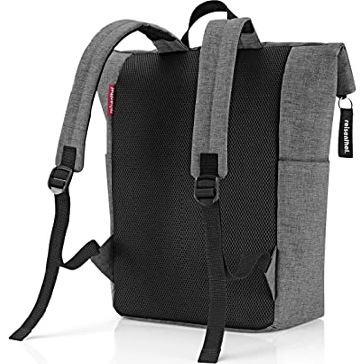 reisenthel rolltop backpack - urbaner und stylischer Rucksack, modernes Design, geräumiger Rucksack für Freizeit, Arbeitsweg und City-Trip, Farbe:twist silver – Bild 3