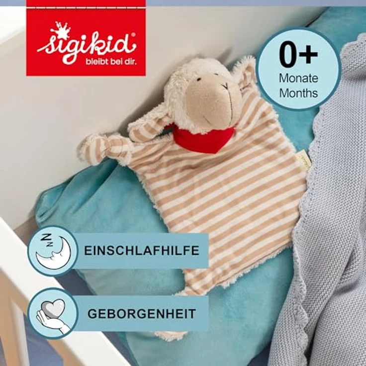 Sigikid 38885 Schnuffeltuch Schaf, Eierschalenfarbe, 23 x 17 x 9 cm – Bild 3
