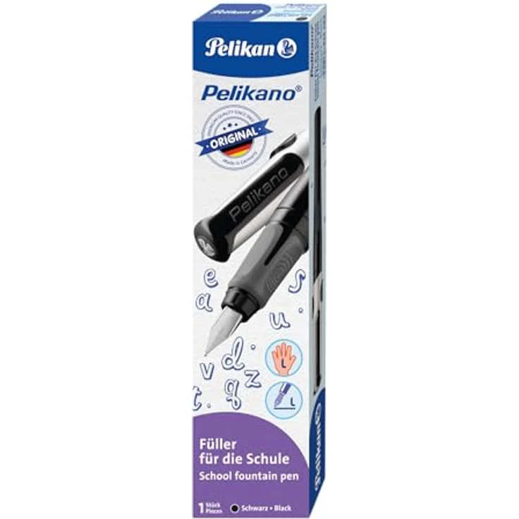 Pelikan Füller Pelikano Original, Für Linkshänder, blau, schwarz, Edelstahl-Feder, Soft-Griffzone – Bild 8