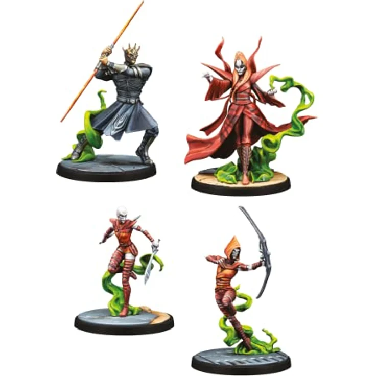 Atomic Mass Games Star Wars: Shatterpoint - Witches of Dathomir Squad Pack, Erweiterung mit 4 unbemalten Miniaturen und 9 Karten (Befehle, Kampfstile, Werte) – Bild 6