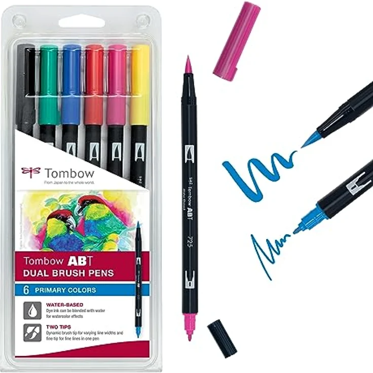 TOMBOW Aquarellierbarer Filzstift Set, Primärfarben (6er-Set) – Bild 2
