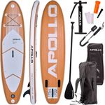 Apollo Inflatable SUP-Board Aufblasbares Stand Up Paddle Board SUP - Wood, aufblasbar - Alles inklusive Set mit hochwertigem Paddel und Transportrucksack