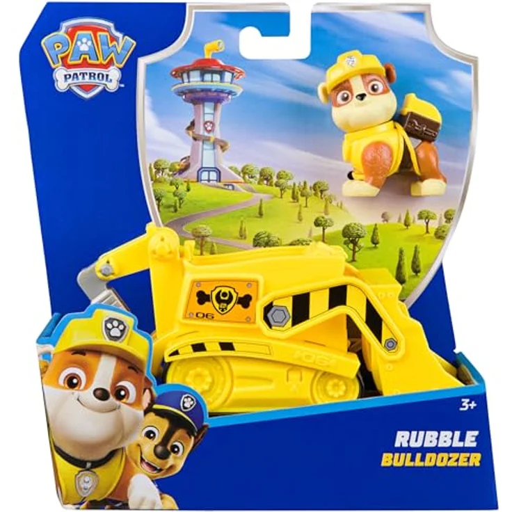 Spin Master PAW Patrol Spielzeug-Auto Rubble, Baufahrzeug mit beweglichem Bohrer und Schaufel, aus recyceltem Material, ca. 13 cm lang – Bild 11