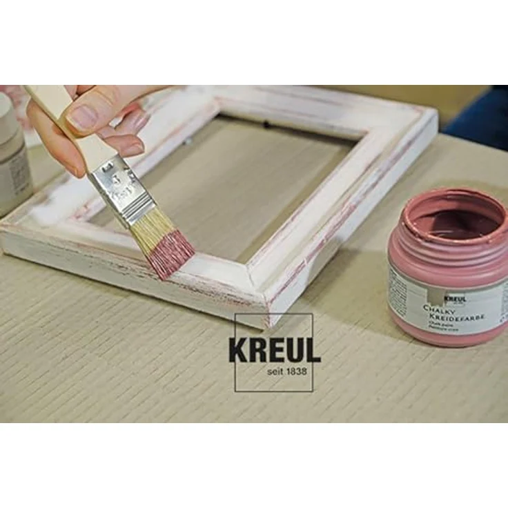 KREUL Chalky Kreidefarbe 75323, Snow White, 150 ml, sanft-matte, schnelltrocknend, für Used Look Effekte – Bild 4