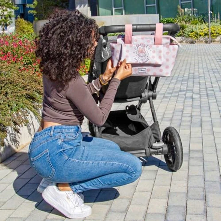 Karactermania Hamper Mommy Baby Stroller Organizer Bag Dear, Flüssigkeits- und schmutzabweisend, mit Reißverschlussfach und Seitentaschen für Flaschen – Bild 2