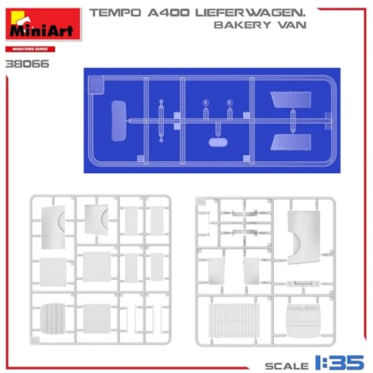 Other 1:35 Tempo A400 Lieferwagen, Modellfahrzeug mit Backwaren und variablen Decals – Bild 9