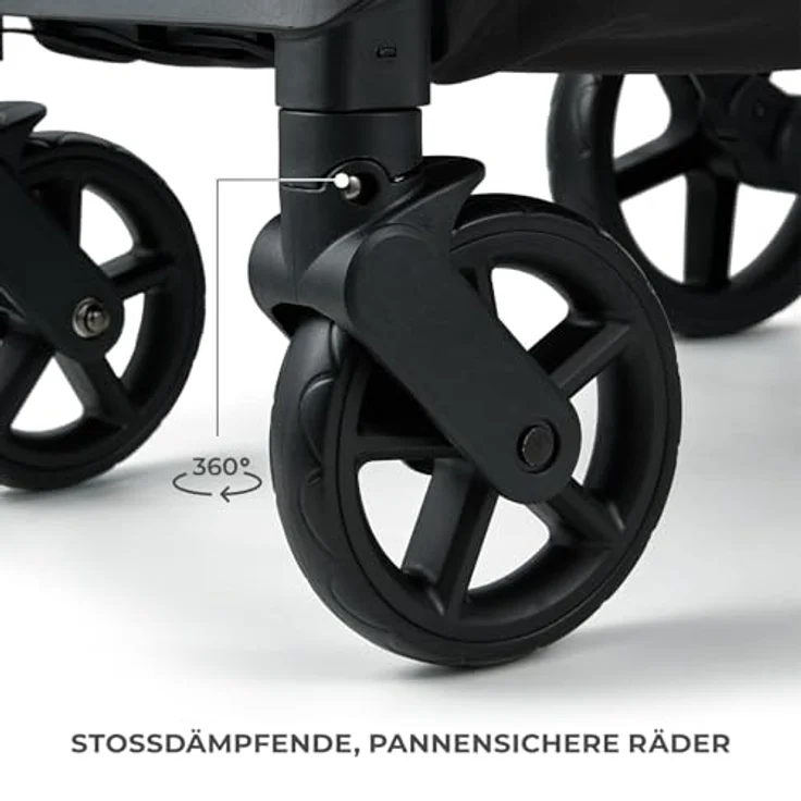 Kinderkraft LOOM Buggy bis 27 kg, leichter Kinderwagen mit vergrößertem Verdeck, gepolsterten Rädern, liegender Position und geräumigem Korb, Grün – Bild 3