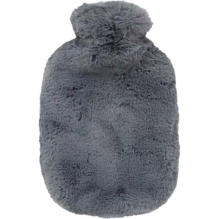 Fashy Wärmflasche, 2,0 l, Uni Design, Polyester Flauschbezug