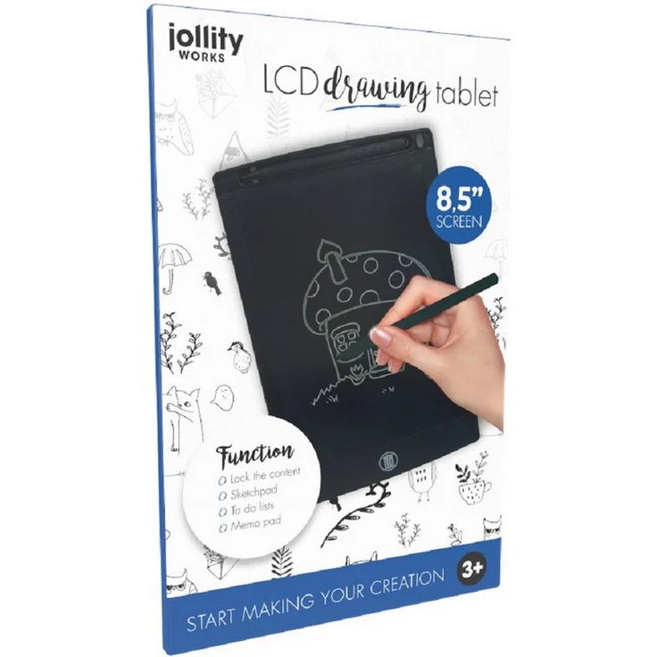 Jollity Zaubertafel LCD-Schreibtafel 8.5", ultraleicht, ideal für Kinder und Büro, platzsparend