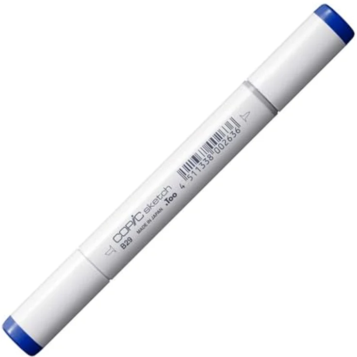 Copic Sketch Marker Typ B - 29, Ultramarine, professioneller Pinselmarker mit Super-Brush-Spitze und Medium-Broad-Spitze – Bild 2