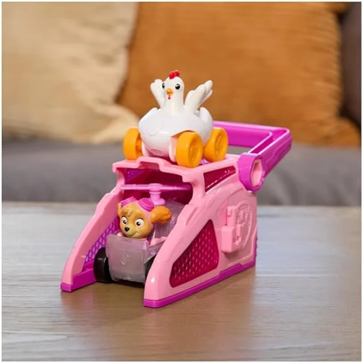 Paw Patrol PAW Pup Squad Launcher Skye & Henrietta, 2er Set mit 6 cm Pup Squad Racers und Schlüsselverschluss-Speicher – Bild 9