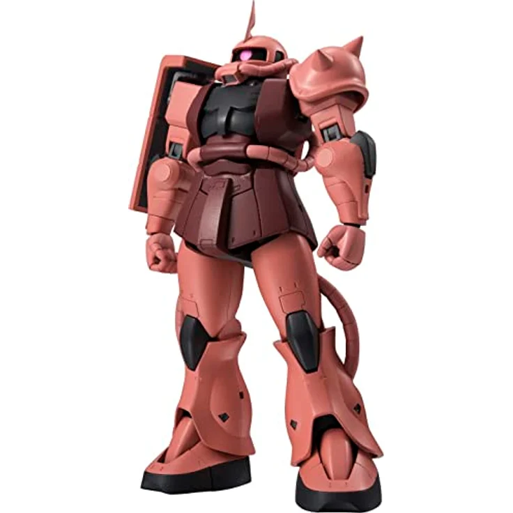 Tamashi Nations Mobile Suit Gundam The Robot Spirits MS-06S Zaku II Char's Custom Model, überarbeitete Pfeifenteile, 8 Austauschbare Hände, mehrere Waffeneffekte, inklusive Zaku-Maschinenpistole und Bazooka – Bild 1