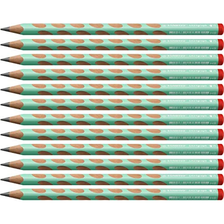 STABILO Ergonomischer Dreikant-Bleistift für Rechtshänder EASYgraph in pastellgrün - 12er Pack - Härtegrad HB mit rutschfesten Griffmulden – Bild 1