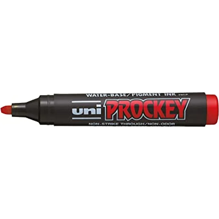 uni-ball Uni Prockey Uni Mitsubishi Pencil – Permanentmarker geruchslos PM126 – Multihalter, Wasserbasis, geruchsneutral – abgeschrägte Spitze 5,7 mm – Null-Verpackung aus Kunststoff – 8 Farben – Bild 4