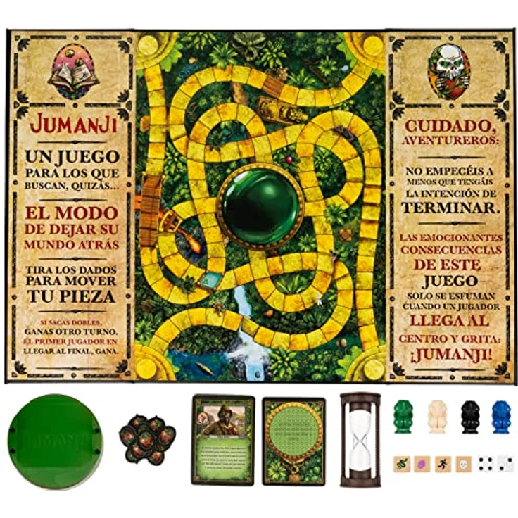 Spin Master Jumanji, Tischspiel für 2-4 Spieler, ab 8 Jahren, Sprache: Spanisch, Maße: 27,31 x 37,15 x 5,4 cm – Bild 4
